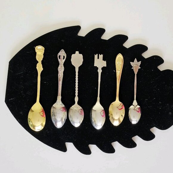 Vintage 1960s Souvenir Collectible Spoons Lot Of Six Westminster Abbey Countries - Picture 2 of 16